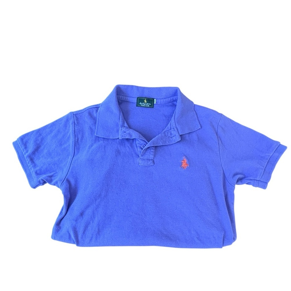 Beverly Hills Polo Club Purple Short Sleeve Polo Shirt Casual Logo Top